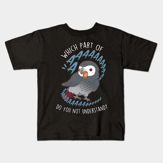Timneh African Grey Parrot Aaaa Kids T-Shirt by Psitta